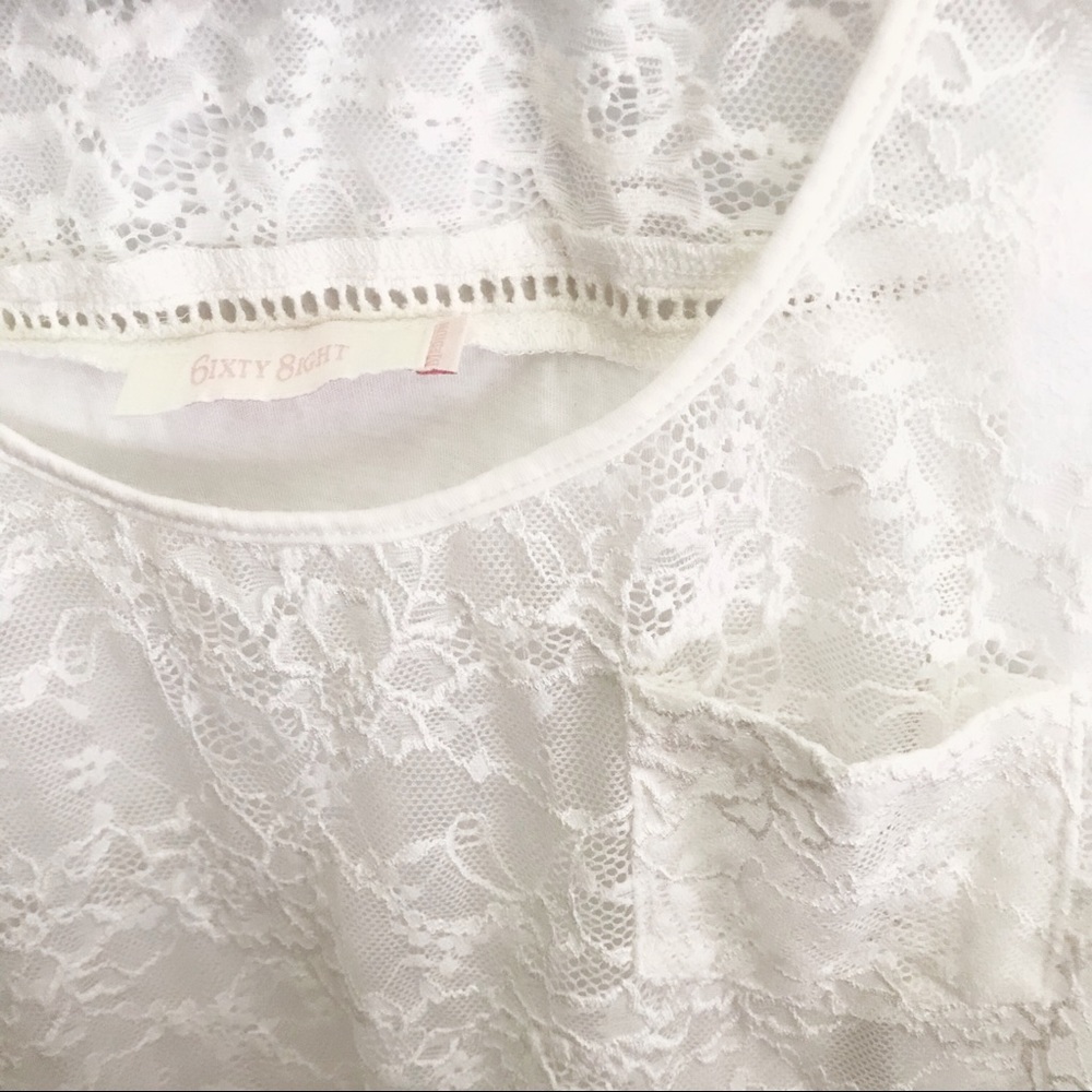 Cute White lace Tank Top - Picture 3 of 3
